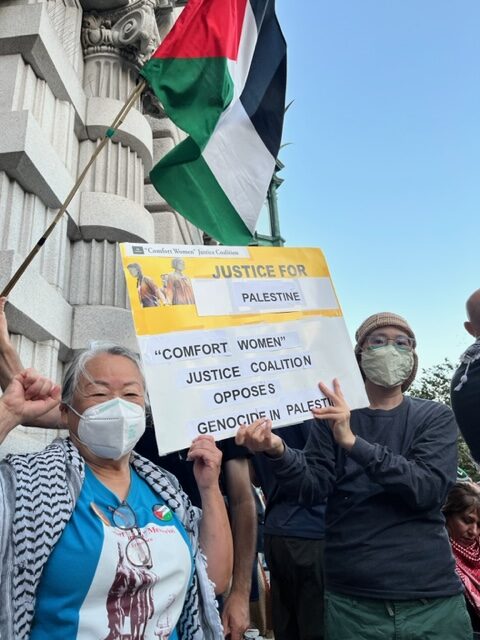 Comfort Women Justice Coalition at pro-Palestine protest.